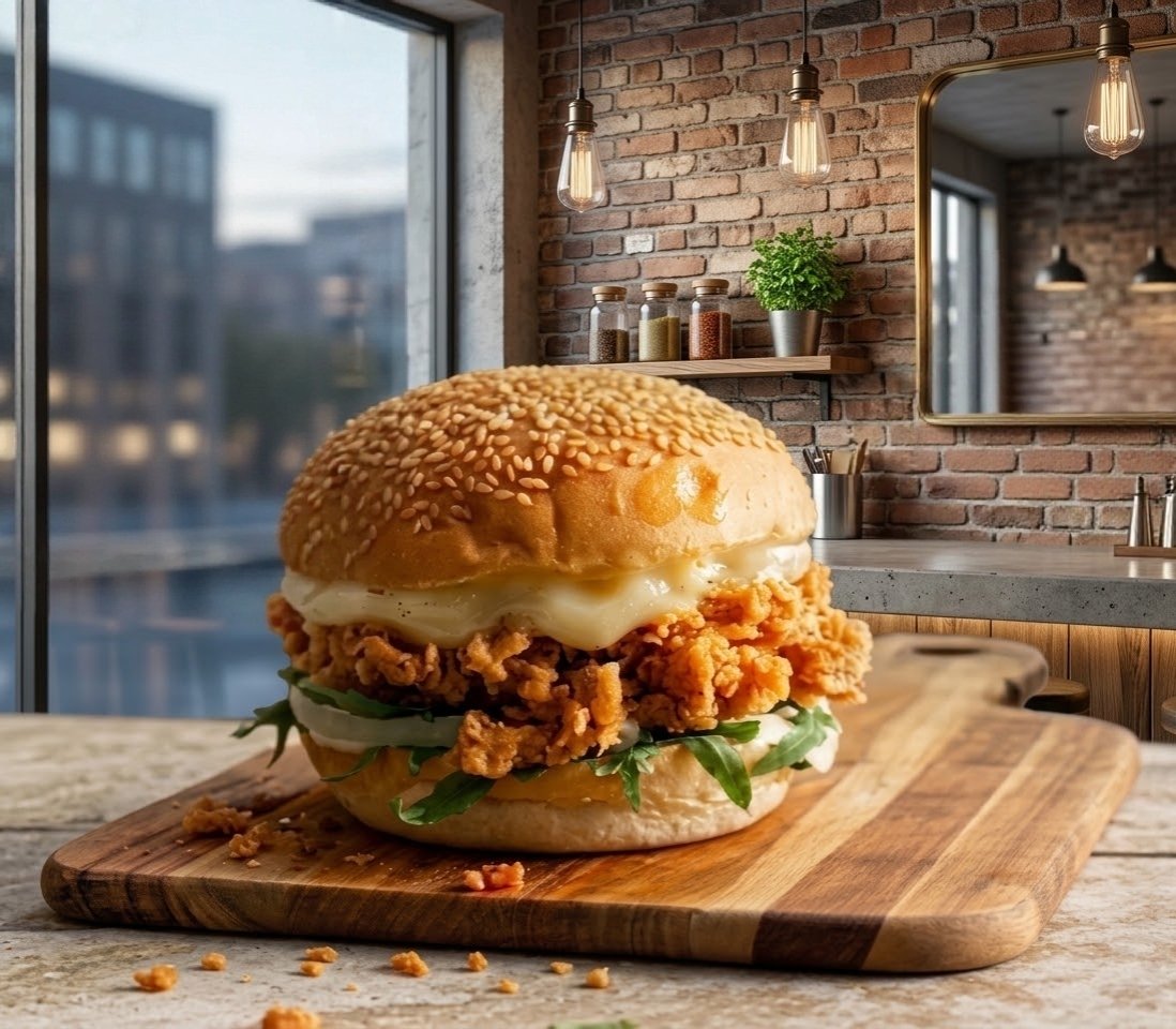 Cheesy Chicken Burger